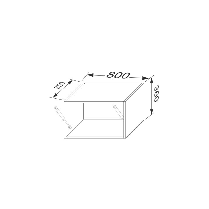 Carcass upper section 80U/360 Gas Lift 1dr of kitchen set