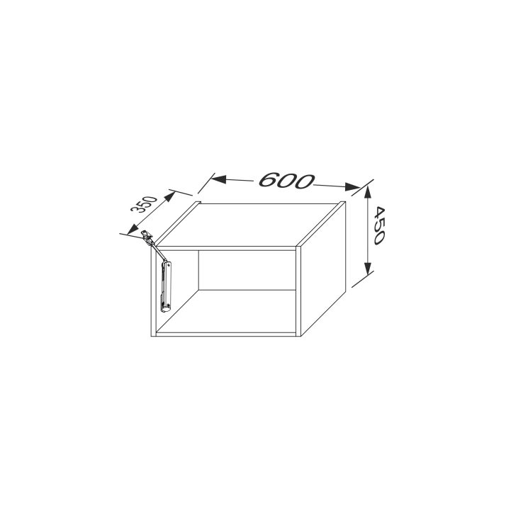 Корпус кухонний секцiя верхня 60В/450 1дв Aventos Pro Blum(Білий (Серія М))