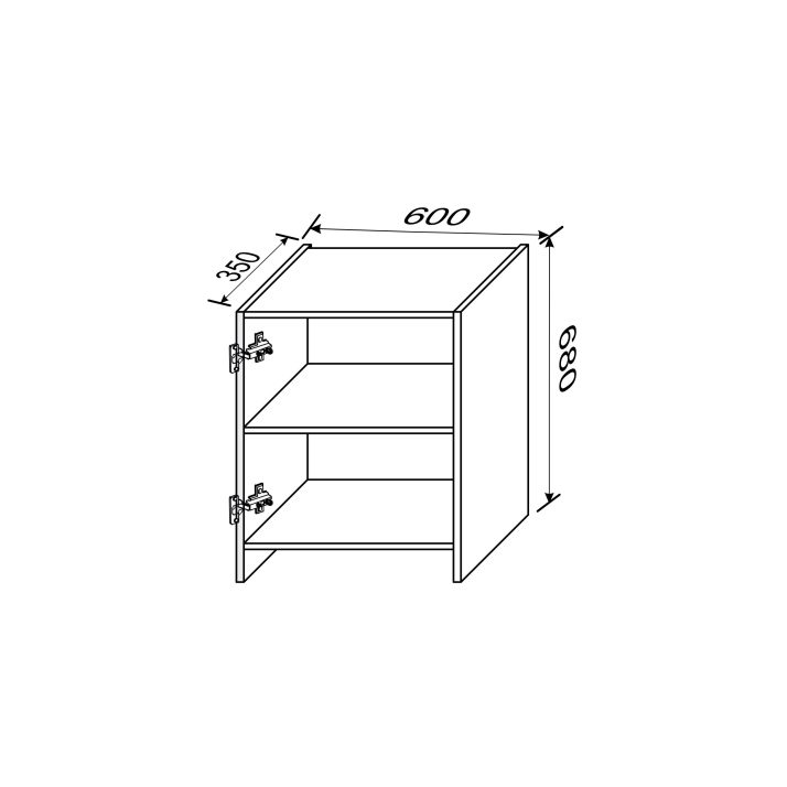 Carcass upper section 60UHT/680 Hood Telescope 1dr of kitchen set