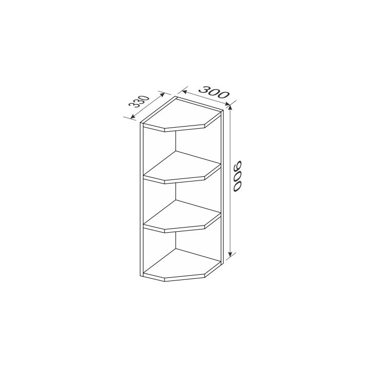 Carcass upper section 30UEA/900 Angle ending of kitchen set