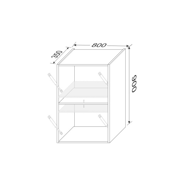 Carcass upper section 80U/900 Gas Lift 2dr of kitchen set