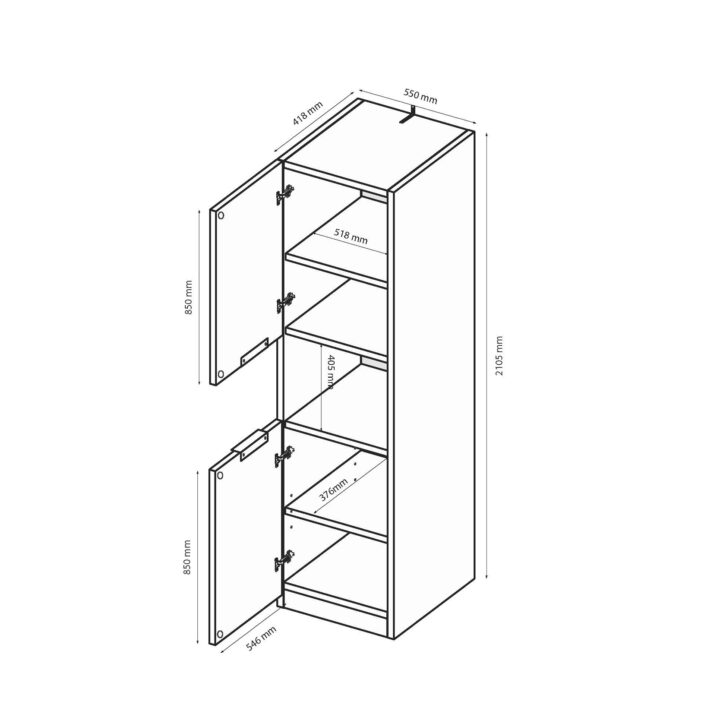 2dr cupboard wardrobe of children’s set Luna Junior