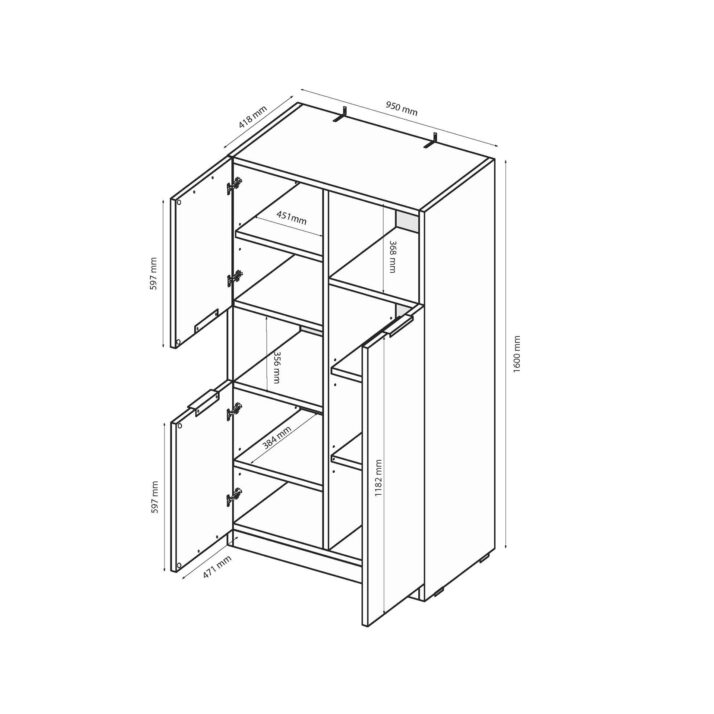 3dr cupboard wardrobe of children’s set Luna Junior