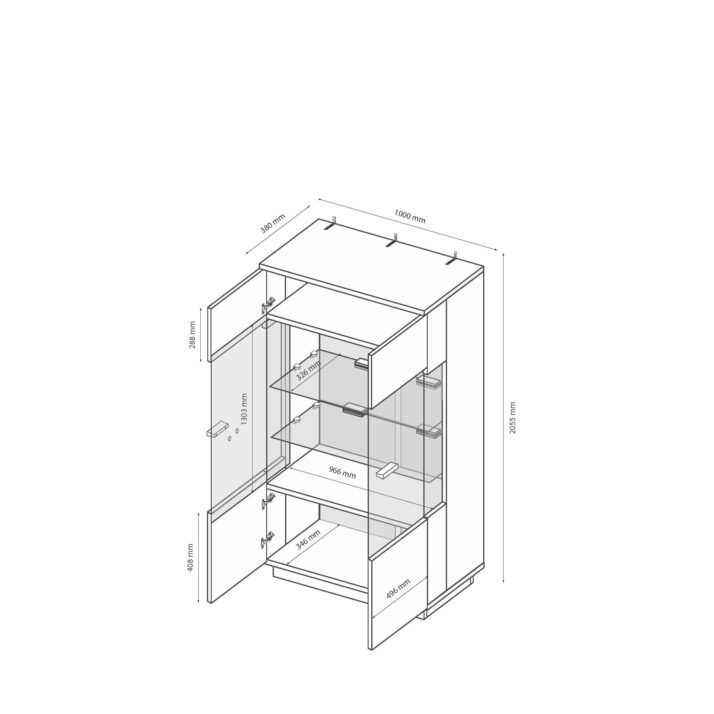2-door sideboard of livngroom set Luna