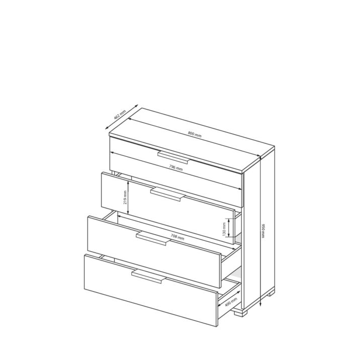 4-drawers chest of children’s set Luna Junior