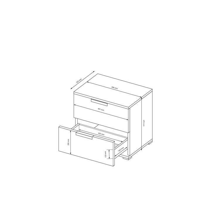 Приліжкова тумба Луна Джуніор 2шх.