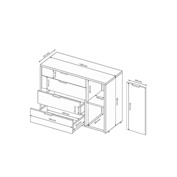 Комод Рамона 1дв.4шх.