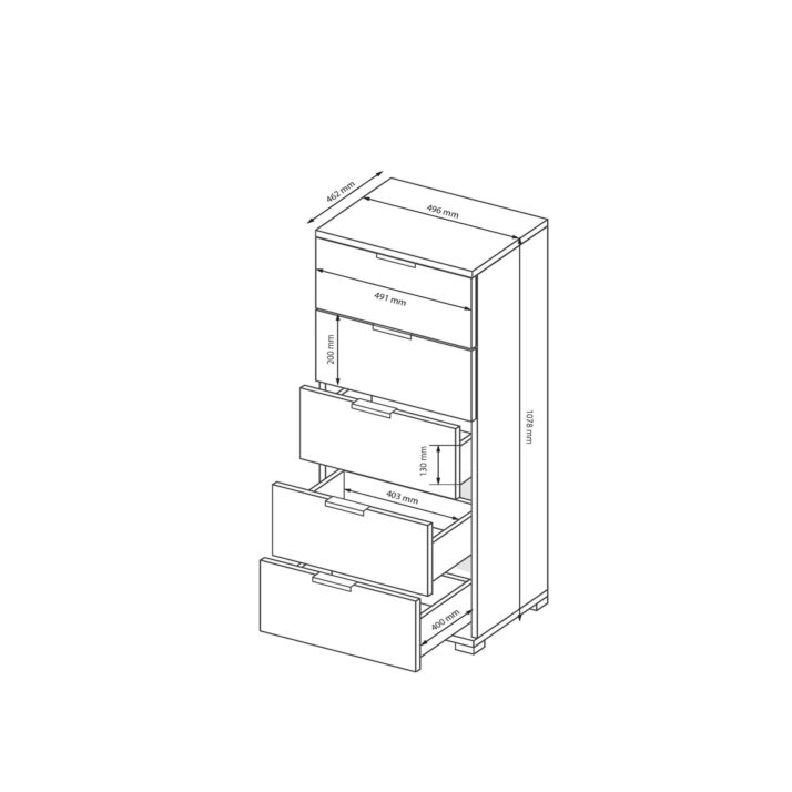Комод Луна 5шх.
