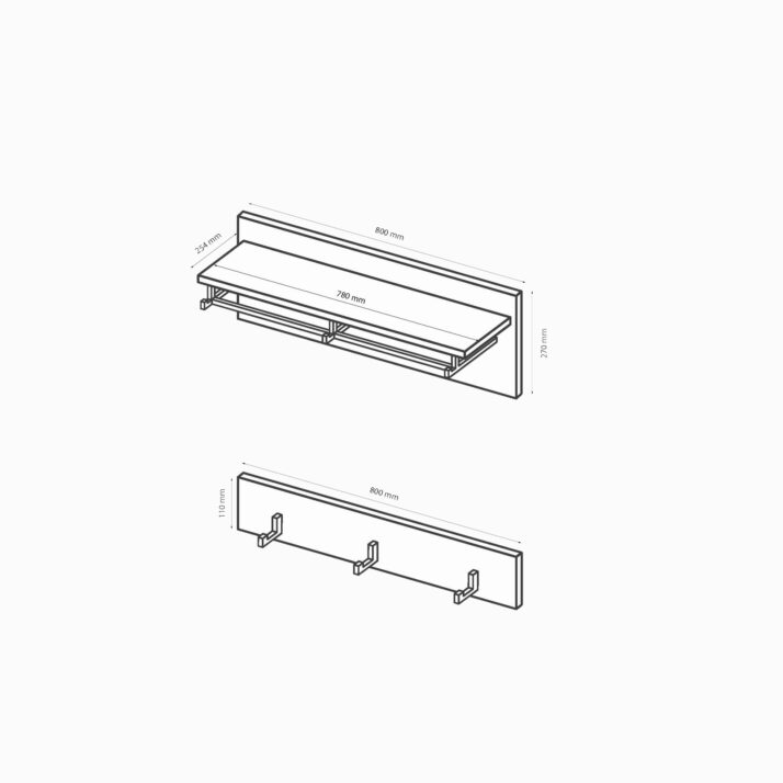 Hanger of hallway set Luna