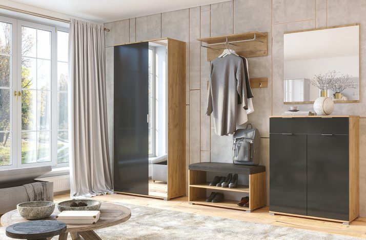 2-door wardrobe of hallway set Luna