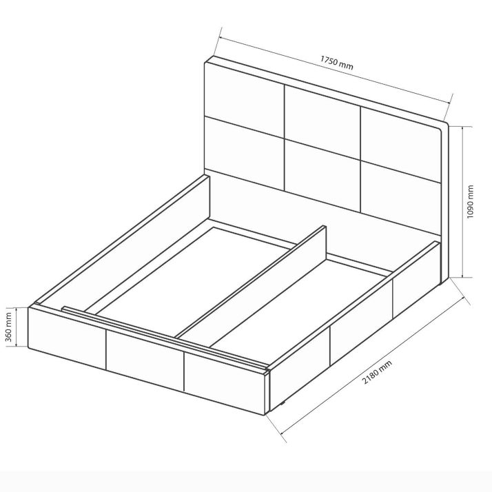 М’яке ліжко Лілу 1.6 (Складське, тканина арт. 21 ENJOY – K1 Сірий Мікрофібра  )