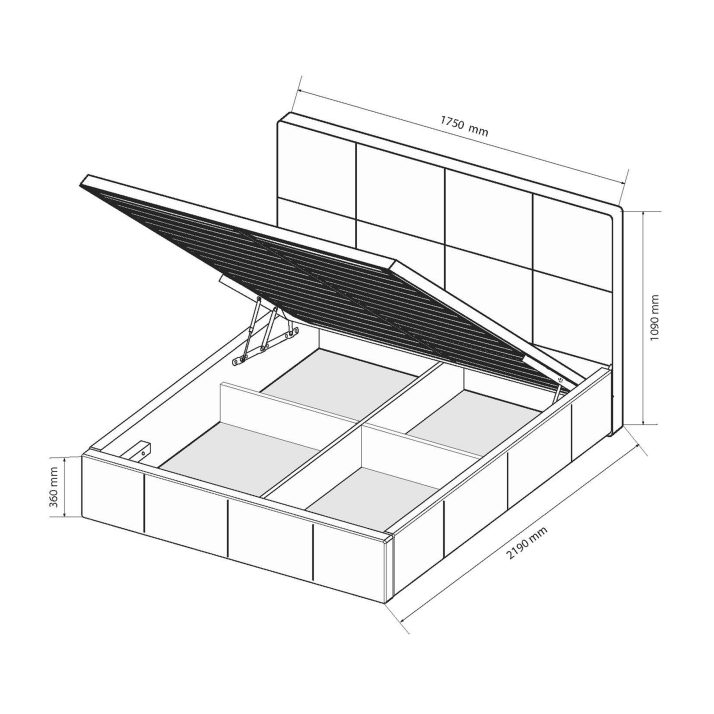 М’яке ліжко Лілу 1.6 підйомне з каркасом (Складське, тканина арт. 21 ENJOY – K1 Сірий Мікрофібра )
