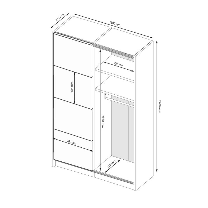 Шафа-купе Лілу 1.5х2.4м