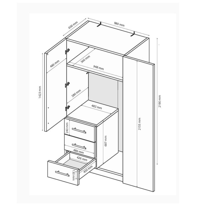 Шафа Магнум 2дв. 3шх.