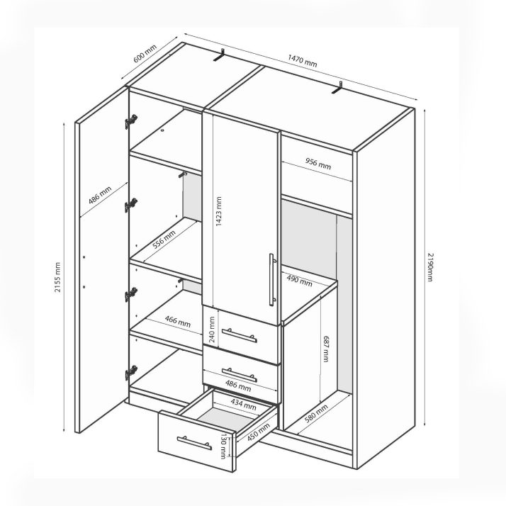 Шафа Магнум 3дв. 3шх.