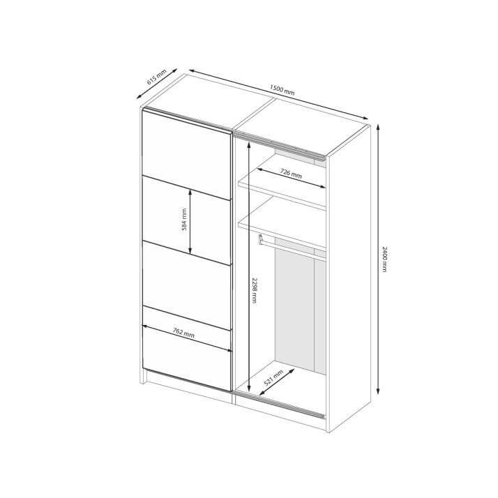 Шафа-купе Мегі 1.5х2.4м