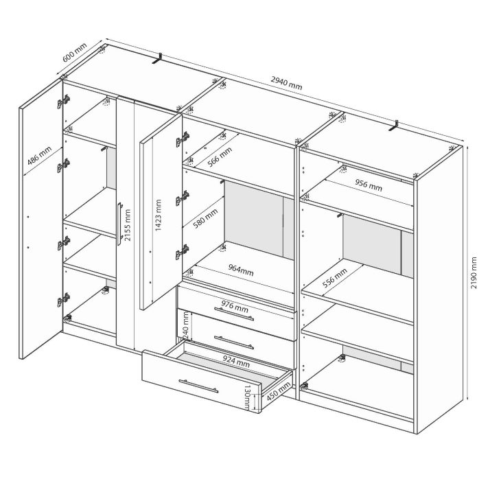Шафа Магнум 6дв. 3шх.