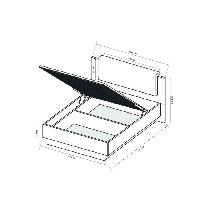 Bed 1,6х2,0 with lift, with frame Megy