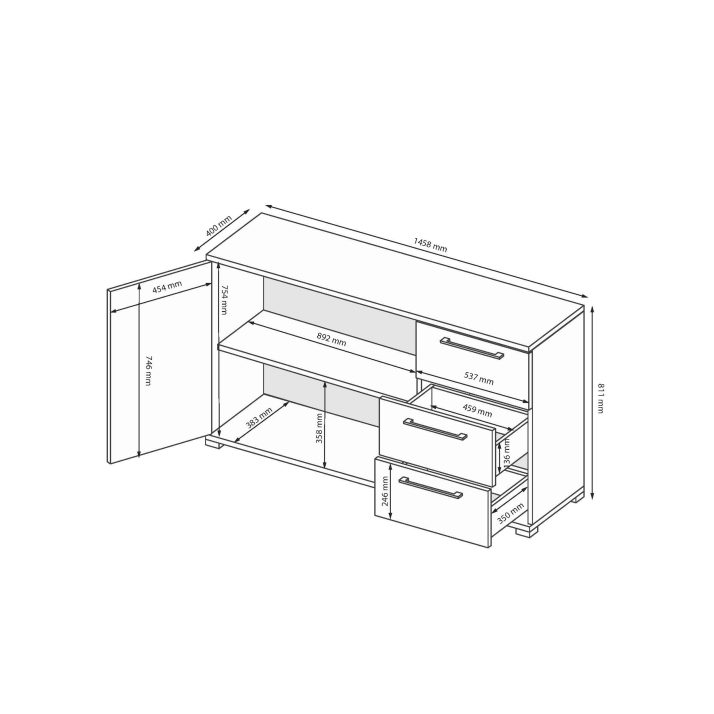 Комод Мегі 2дв. 3шх.