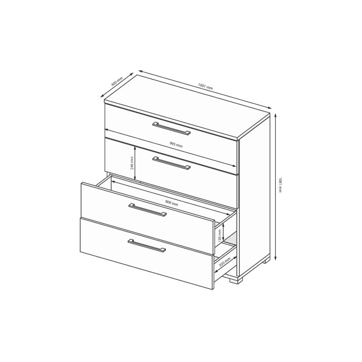Комод Мегі 4шх.