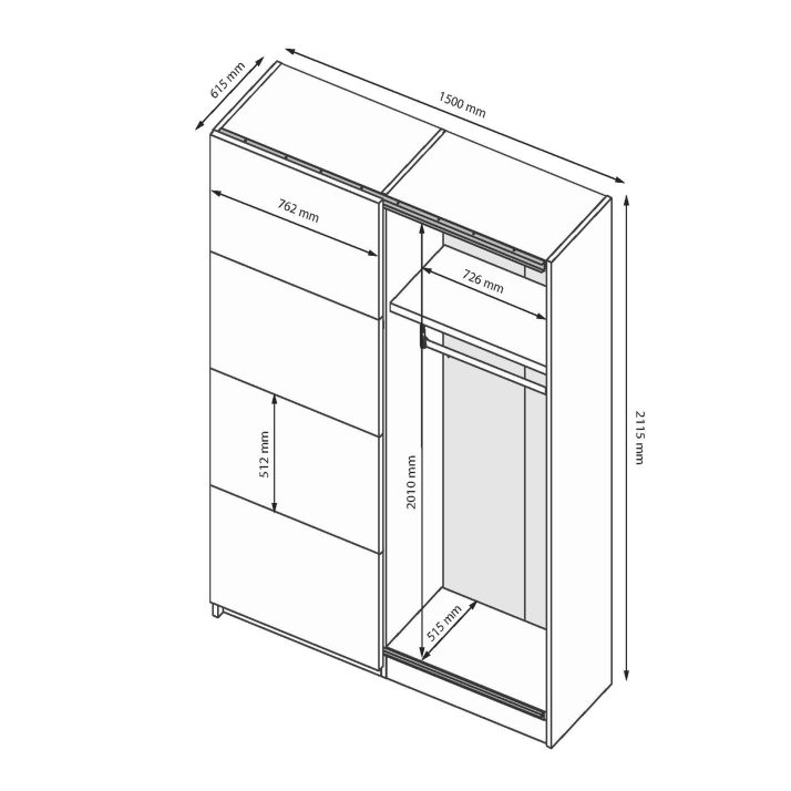 Шафа-купе Імперія 1.5х2.1м