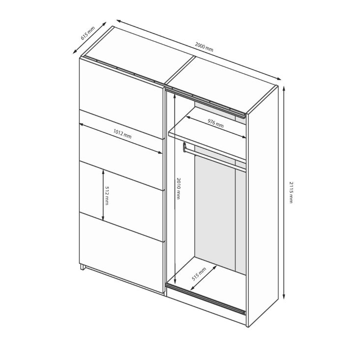 Шафа-купе Імперія 2.0х2.1м