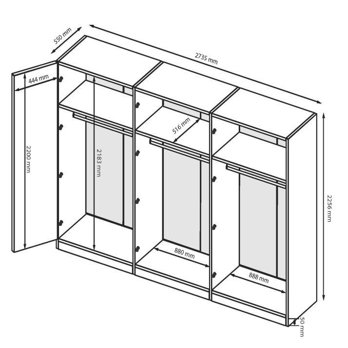 6-door wardrobe without mirrors Imperia