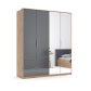 4-door 2-drawer wardrobe with mirrors of bedroom set Raymond