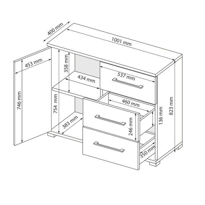 Комод Фемелі 1дв. 3шх.