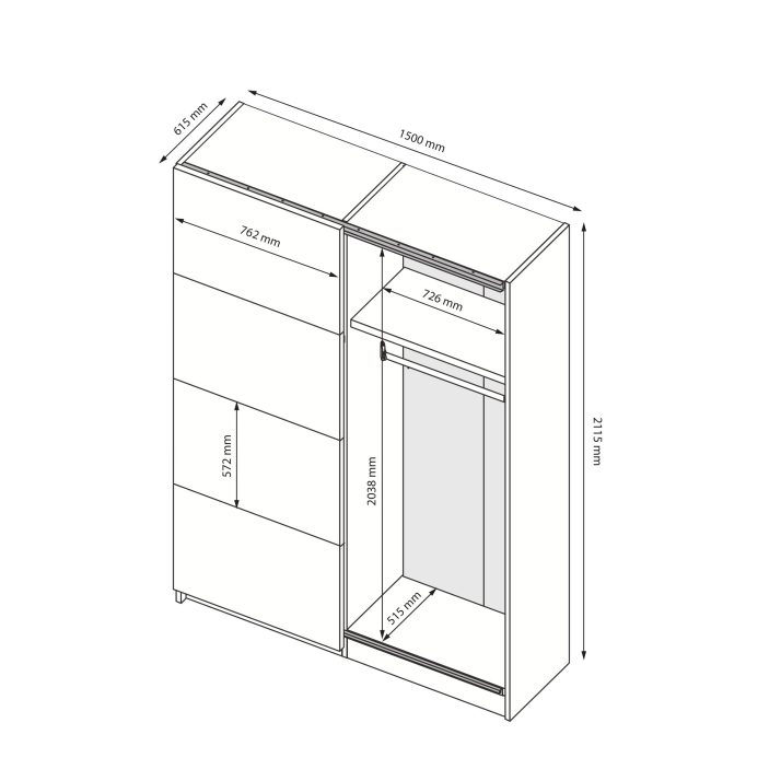 Шафа-купе Фемелі 1.5х2.1м.
