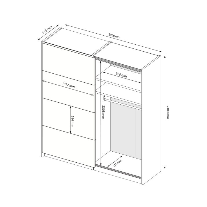 Slide-door wardrobe 2,0х2,4m of bedroom set Family