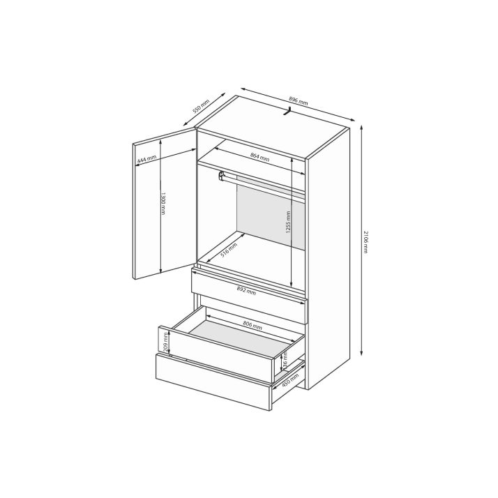 Шафа Тео 2дв. 3шх.