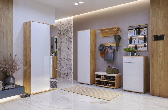 2-door wardrobe without mirrors of hallway set Asti