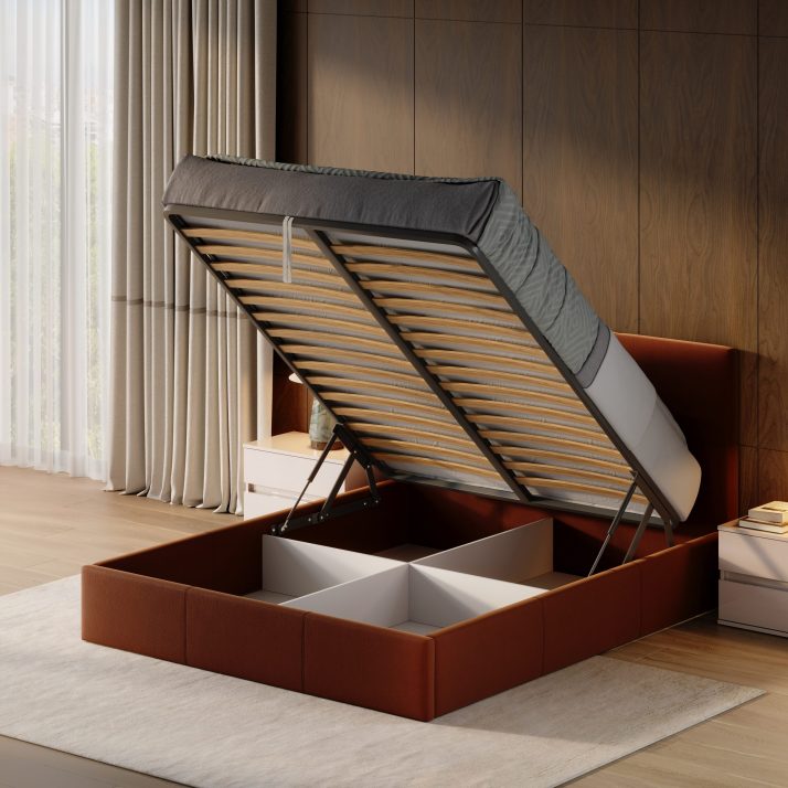 М’яке ліжко 1,4 Лілу підйомне з каркасом(Підйомне.Тканина Lambi)