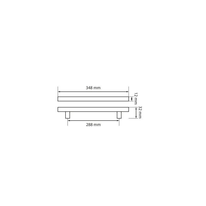 Metal Bar Handle, CC 288 mm