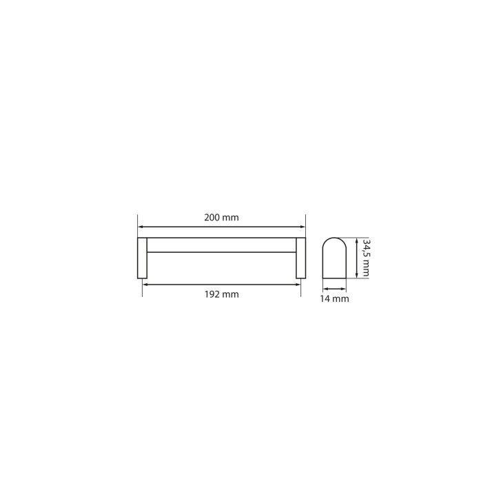 Metal Handle, CC 192 mm