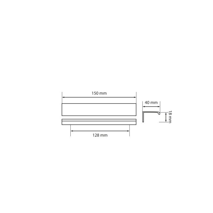 Ручка алюмінієва профільна заокруглена СС-128мм Мат Золотий