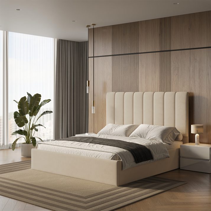 М’яке ліжко Діана 1.8 підйомне з каркасом (Складське ,тканина Світло-Сірий арт. 45 BEATRICE – K3)