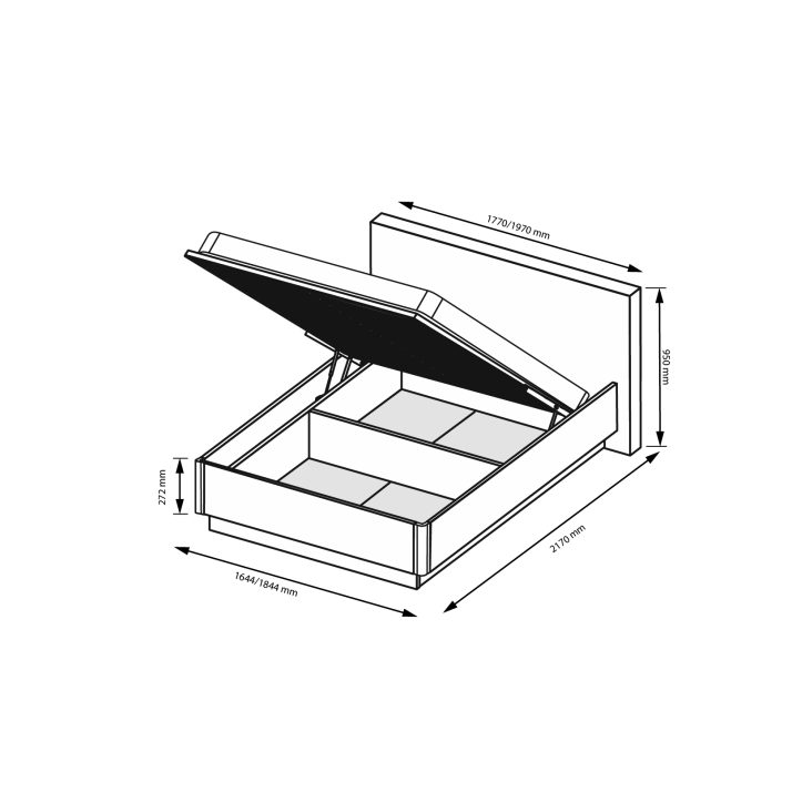 Bed 1,8х2,0 with lift, with frame Lori