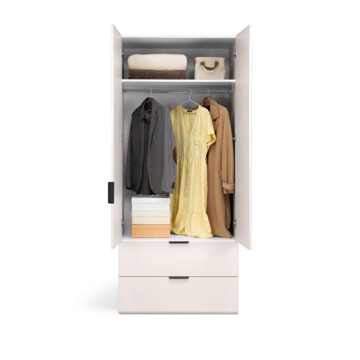 2-door 2-drawers wardrobe without mirors of bedroom set Lori