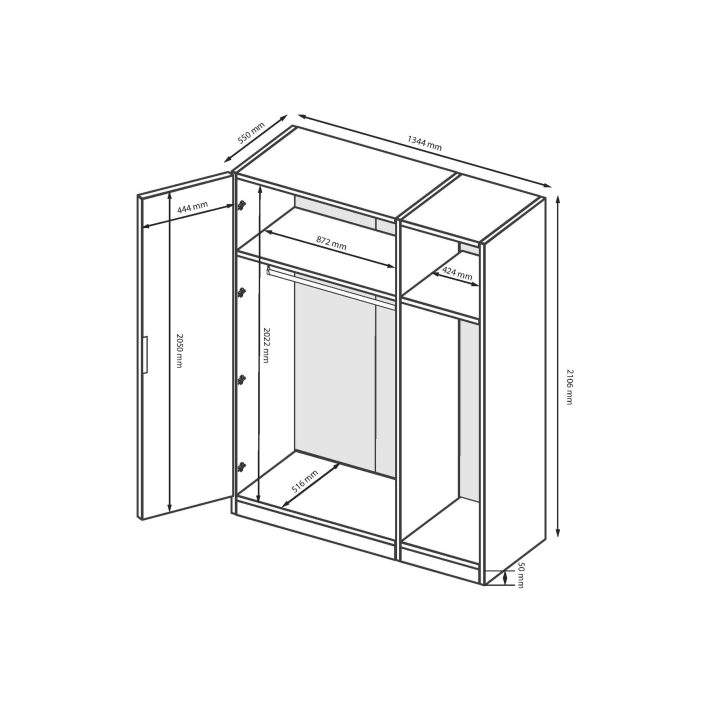 Шафа Лілу 3дв.із дзеркалом