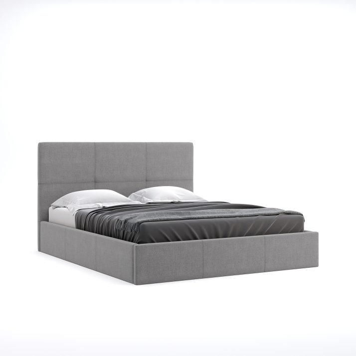 М’яке ліжко Лілу 1.6 підйомне з каркасом (Складське ,тканина арт. 90 BONN – K1 (Світло-Сірий)