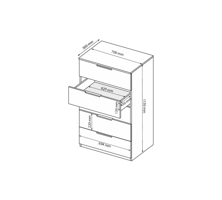 Комод Міла 5шх