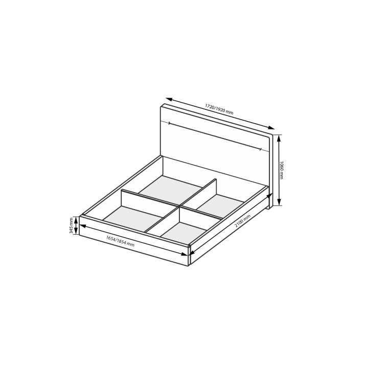 Ліжко Фемелі 1.6х2.0 підйомне з каркасом