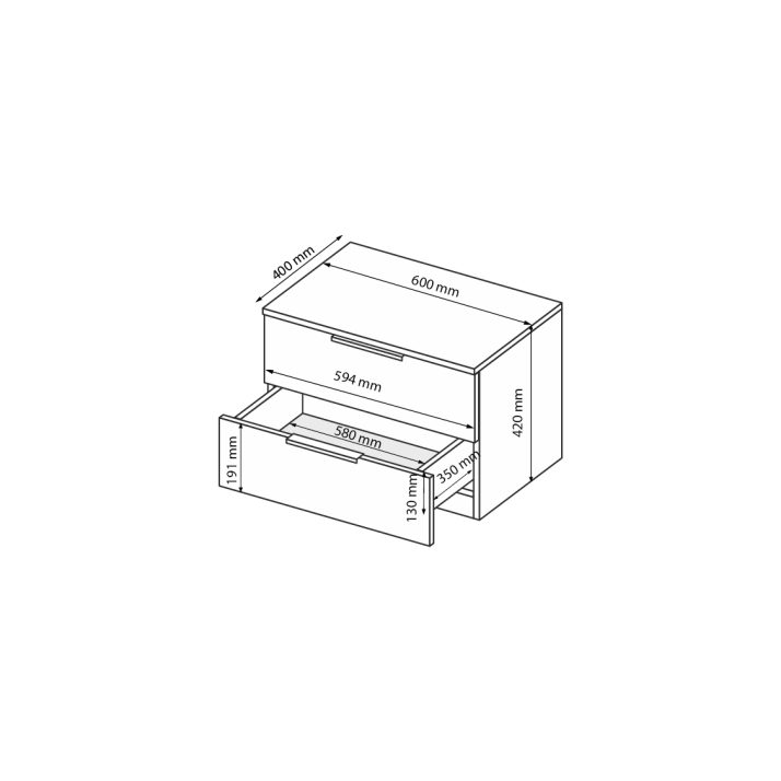 Приліжкова тумба Міла 2шх