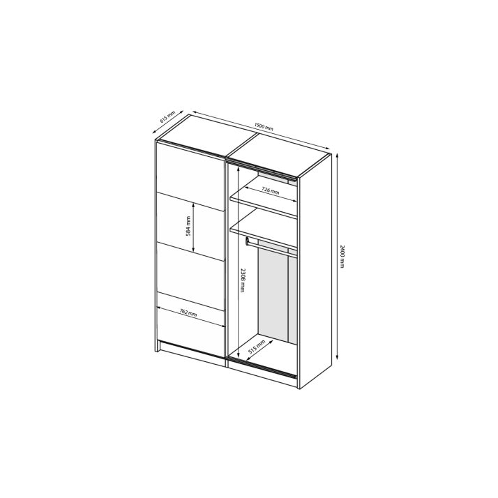 Шафа-купе Лорі 1.5х2.4м