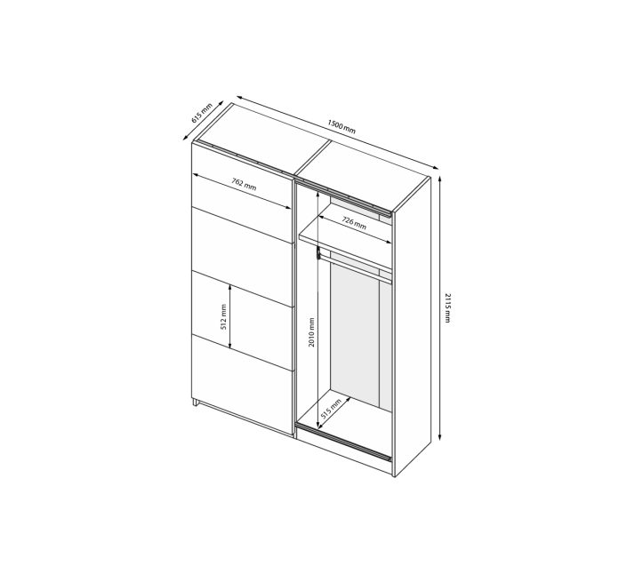 Шафа-купе Міла 1.5х2.1м