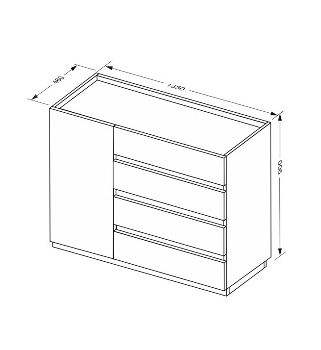Комод Дуо 1дв.4шх