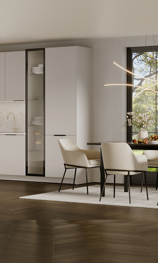 Cupboard section 60C/2140 1dr of kitchen set Showcase profile