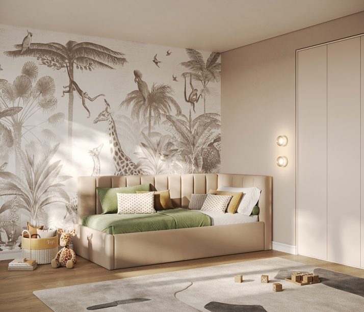 Soft Bed 0,9 with frame Shine